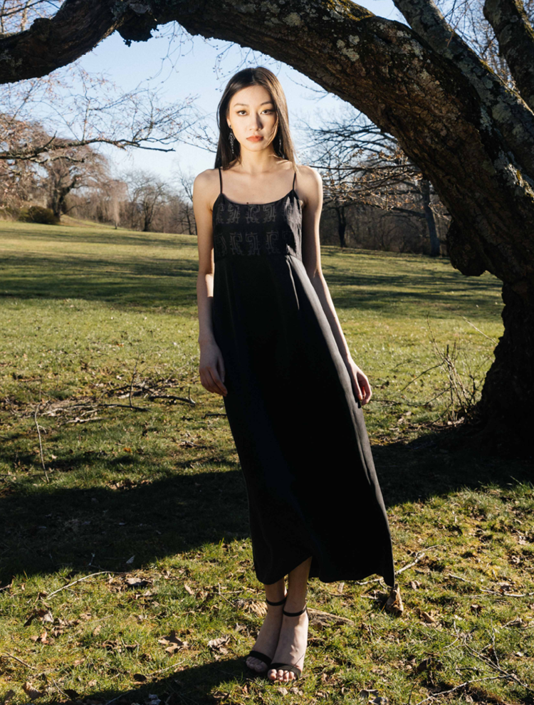 Dual Dragon Silk Slip Dress